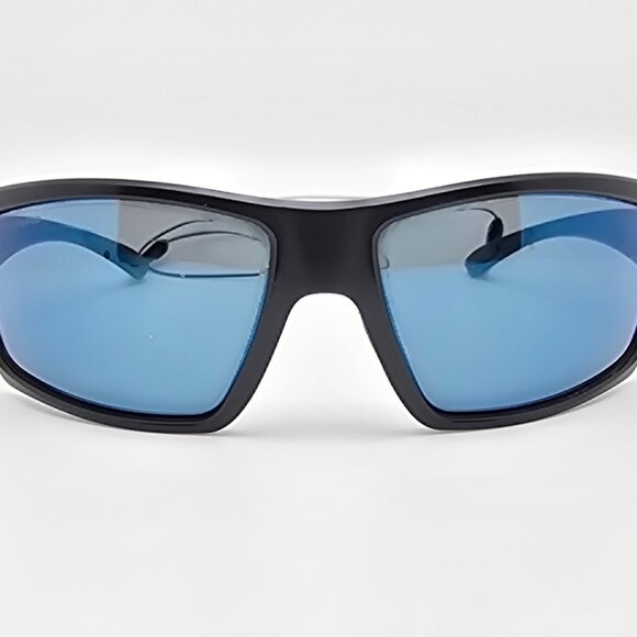 Smith Challis Matte Black Frame ChromaPop+ Polarized Blue Mirror Lens Sunglasses - Picture 2 of 14